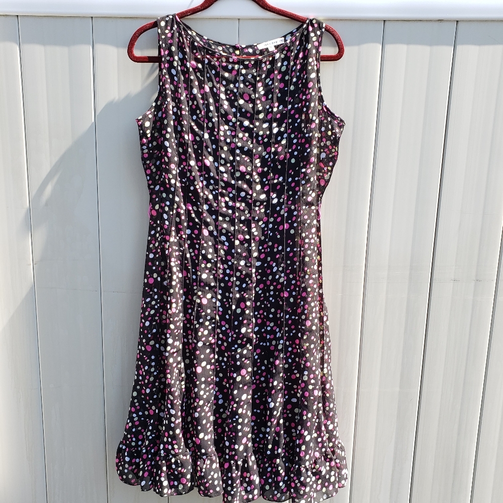 Sandra Darren Polka Dot Sheer Sleeveless Dress